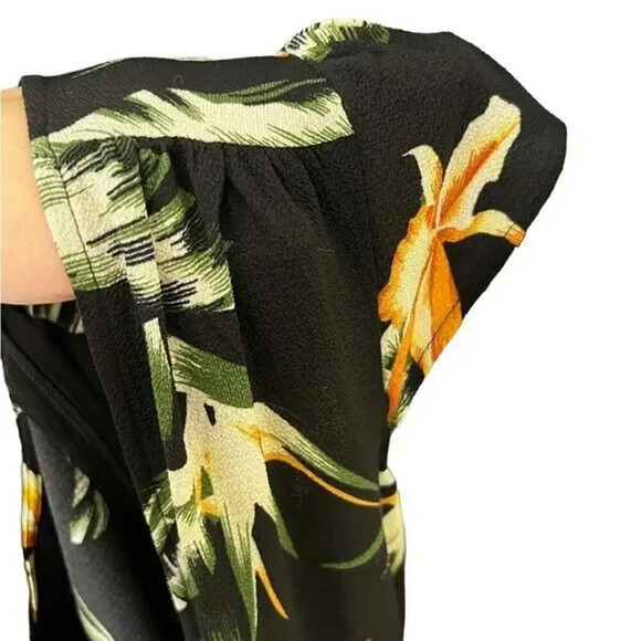 ASOS AX Paris Leaf Print Belted Midi Dress Size 6 Multicolor Women's - Picture 8 of 8